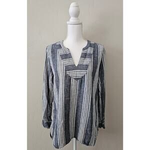 Old Navy Striped Linen Blend Tunic